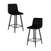 Набор 2 шт Стул полубарный DOBRIN OLIVIA, черные матовые ножки, черный велюр (108-77)