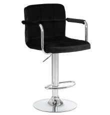 Стул барный DOBRIN KRUGER ARM, черный велюр (MJ9-101)
