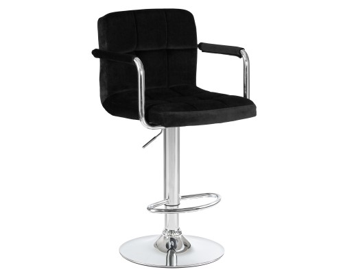 Набор 2 шт Стул барный DOBRIN KRUGER ARM, черный велюр (MJ9-101)