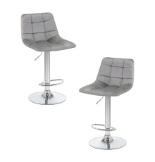 Набор 2 шт Стул барный DOBRIN TAILOR, серый велюр (MJ9-75)