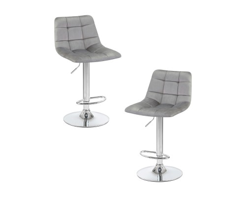 Набор 2 шт Стул барный DOBRIN TAILOR, серый велюр (MJ9-75)