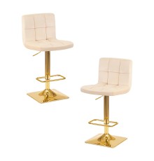 Набор 2 шт Стул барный DOBRIN GOLDIE, бежевый велюр (MJ9-10)