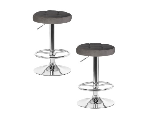 Набор 2 шт Табурет барный DOBRIN BRUNO, серый велюр (MJ9-75)
