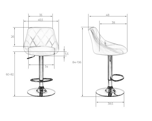 Набор 2 шт Стул барный DOBRIN LOGAN BLACK, синий велюр (MJ9-117)