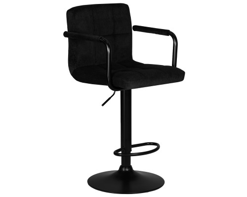 Набор 2 шт Стул барный DOBRIN KRUGER ARM BLACK, черный вельвет (LAR-E2041-52)