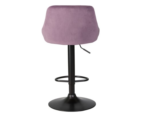Стул барный DOBRIN LOGAN BLACK, пудрово-сиреневый велюр (MJ9-52)