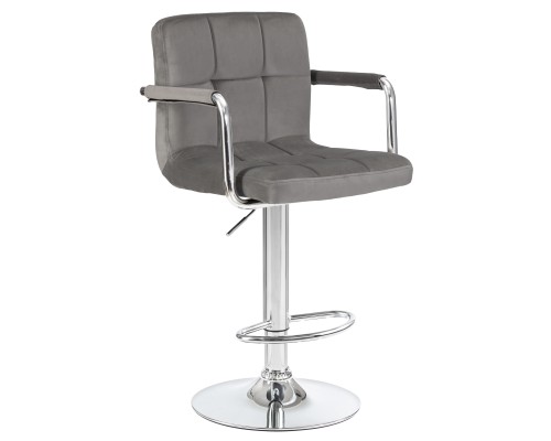 Набор 2 шт Стул барный DOBRIN KRUGER ARM, серый велюр (MJ9-75)