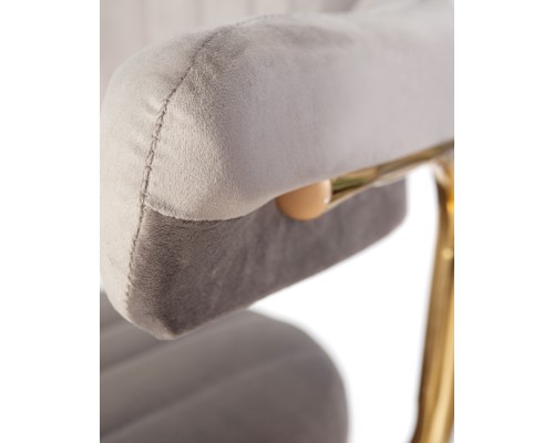 Набор 2 шт Стул барный DOBRIN CHARLY GOLD, серый велюр (MJ9-75)