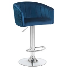 Стул барный DOBRIN DARCY, синий велюр (1922-20)