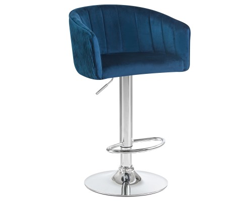 Стул барный DOBRIN DARCY, синий велюр (1922-20)