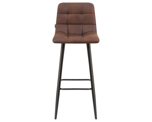 Стул барный DOBRIN NICOLE, черные матовые ножки, коричневая микрофибра (PK-03)