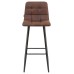 Стул барный DOBRIN NICOLE, черные матовые ножки, коричневая микрофибра (PK-03)