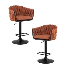 Набор 2 шт Стул барный DOBRIN LEON, оранжевая ткань (LAR 275-27)