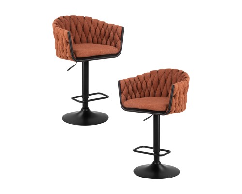 Набор 2 шт Стул барный DOBRIN LEON, оранжевая ткань (LAR 275-27)