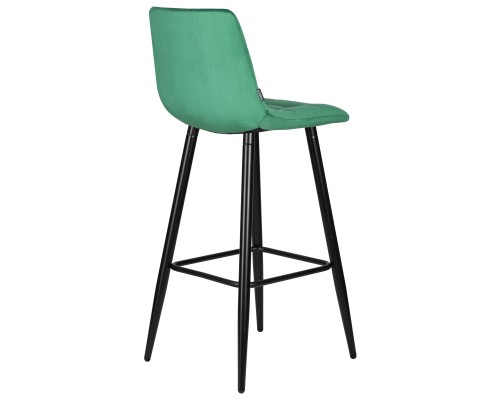 Стул барный DOBRIN NICOLE, черные матовые ножки, зелёный велюр (108-64)