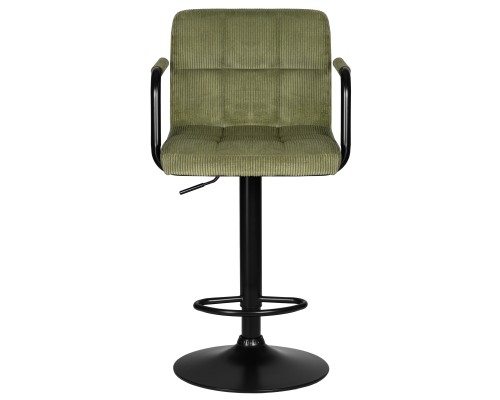 Набор 2 шт Стул барный DOBRIN KRUGER ARM BLACK, зеленый вельвет (LAR-E2041-7)