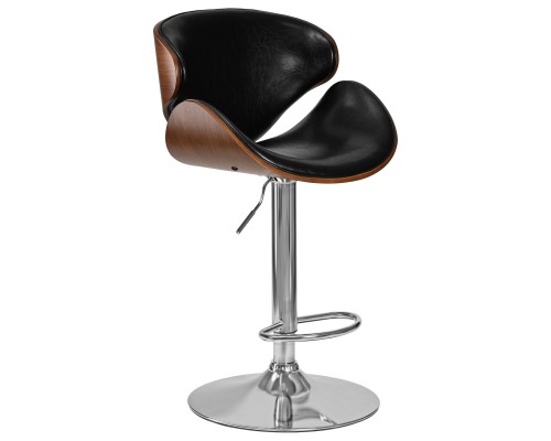 Набор 2 шт Стул барный DOBRIN KARTER, коричневое дерево, чёрный