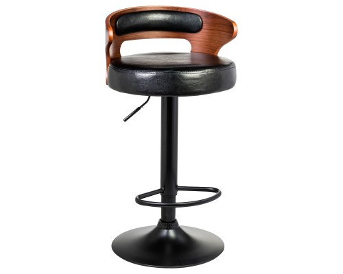 Набор 2 шт Стул барный DOBRIN FRED BLACK, коричневое дерево, чёрный