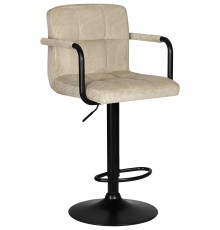 Стул барный DOBRIN KRUGER ARM BLACK, бежевый вельвет (LAR-E2041-04)