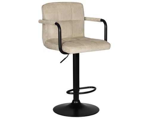 Набор 2 шт Стул барный DOBRIN KRUGER ARM BLACK, бежевый вельвет (LAR-E2041-04)