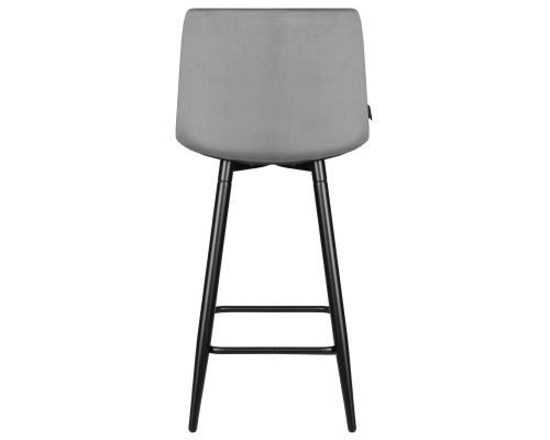 Набор 2 шт Стул полубарный DOBRIN OLIVIA, черные матовые ножки, темно-серый велюр (108-91)