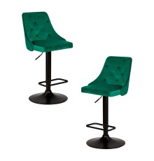 Набор 2 шт Стул барный DOBRIN JOSEPH BLACK, зеленый велюр (MJ9-88)