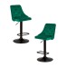 Набор 2 шт Стул барный DOBRIN JOSEPH BLACK, зеленый велюр (MJ9-88)