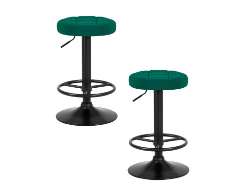 Набор 2 шт Табурет барный DOBRIN BRUNO BLACK, зеленый велюр (MJ9-88)