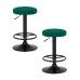 Набор 2 шт Табурет барный DOBRIN BRUNO BLACK, зеленый велюр (MJ9-88)