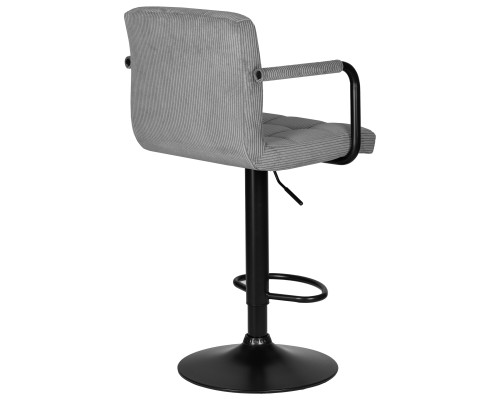 Набор 2 шт Стул барный DOBRIN KRUGER ARM BLACK, серый вельвет (LAR-E2041-25)