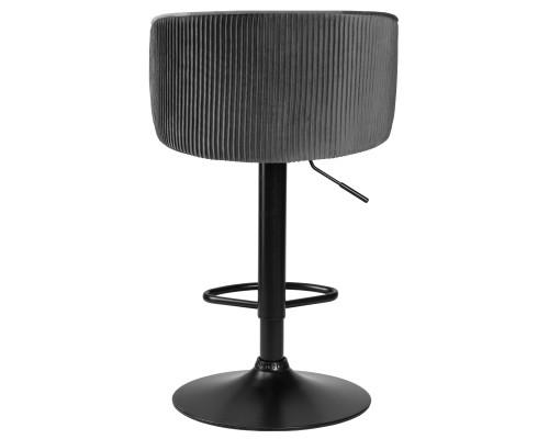 Стул барный DOBRIN DARCY BLACK, серый велюр (1922-19)
