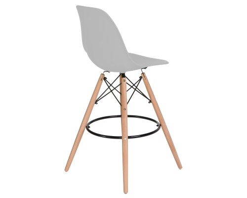 Стул барный DOBRIN DSW BAR, ножки светлый бук, цвет сиденья светло-серый (GR-01)