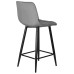 Набор 2 шт Стул полубарный DOBRIN OLIVIA, черные матовые ножки, темно-серый велюр (108-91)