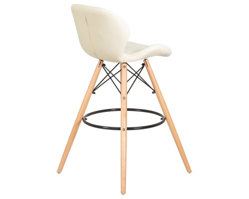 Стул барный DOBRIN BUTTERFLY BAR, ножки светлый бук, цвет кремовый
