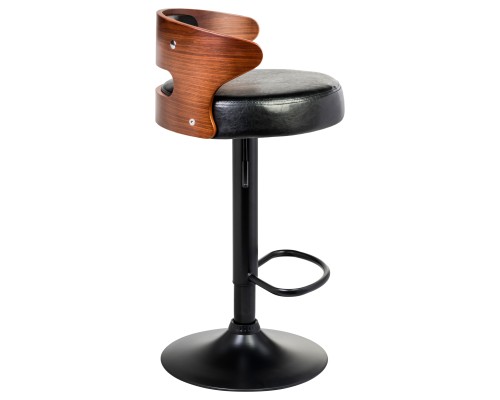 Набор 2 шт Стул барный DOBRIN FRED BLACK, коричневое дерево, чёрный