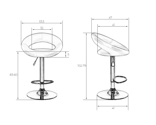 Стул барный DOBRIN MIRA, белый
