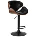Стул барный DOBRIN KARTER BLACK, коричневый орех дерево (BWW), черный PU