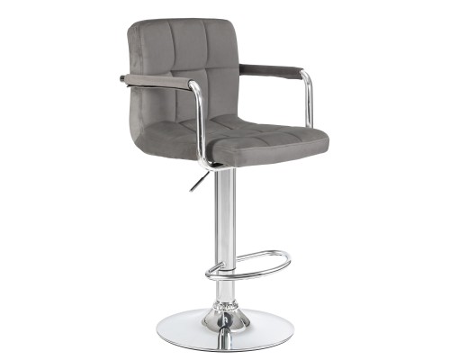 Набор 2 шт Стул барный DOBRIN KRUGER ARM, серый велюр (MJ9-75)
