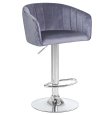 Стул барный DOBRIN DARCY, серый велюр (1922-19)
