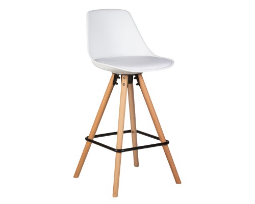 Стул полубарный DOBRIN RONNI, ножки светлый бук, белый (ZL-W-02)