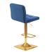 Набор 2 шт Стул барный DOBRIN GOLDIE, синий велюр (MJ9-117)