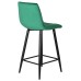 Набор 2 шт Стул полубарный DOBRIN OLIVIA, черные матовые ножки, зелёный велюр (108-64)