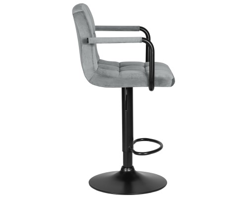 Набор 2 шт Стул барный DOBRIN KRUGER ARM BLACK, серый велюр (MJ9-75)