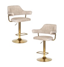 Набор 2 шт Стул барный DOBRIN CHARLY GOLD, бежевый твид (LEO26)