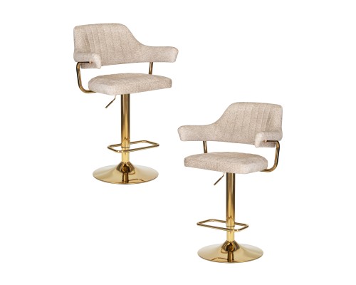 Набор 2 шт Стул барный DOBRIN CHARLY GOLD, бежевый твид (LEO26)