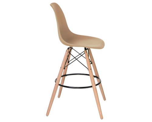 Стул барный DOBRIN DSW BAR, ножки светлый бук, цвет сиденья бежевый (GR-03)