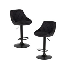 Набор 2 шт Стул барный DOBRIN LOGAN BLACK, черный велюр (MJ9-101)
