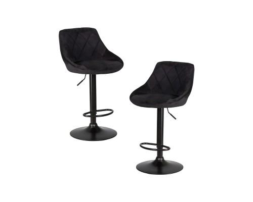 Набор 2 шт Стул барный DOBRIN LOGAN BLACK, черный велюр (MJ9-101)