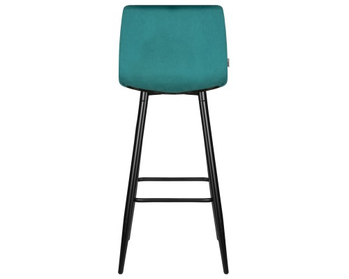 Стул барный DOBRIN NICOLE, черные матовые ножки, морской волны велюр (108-119)