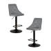 Набор 2 шт Стул барный DOBRIN JOSEPH BLACK, серый велюр (MJ9-75)